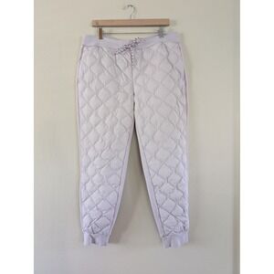 Athleta Apres Ski Down Jogger Pants 16 Quilted Purple Lavender Drawstring Winter